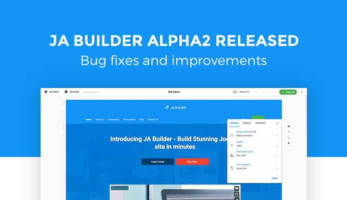 Thanks - JA Joomla Site Builder Alpha 2000+