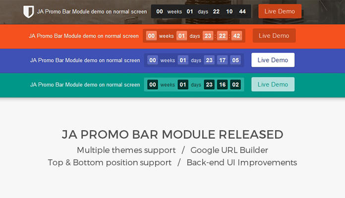 Updates: JA Promo bar module released with new